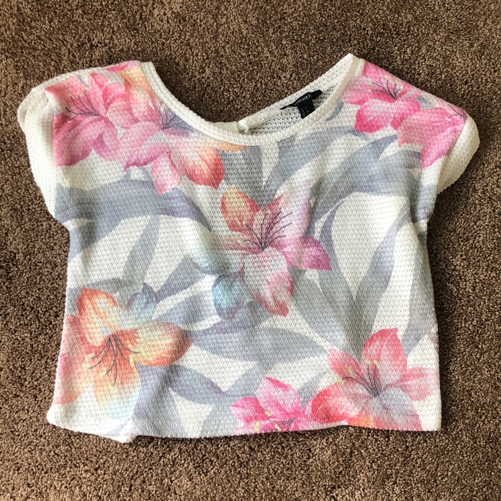 Forever 21 - Floral Knit Crop Top